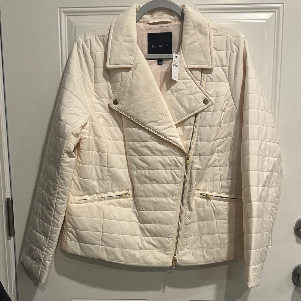 Talbots Women's Off-White Quilted Puffer Jacket